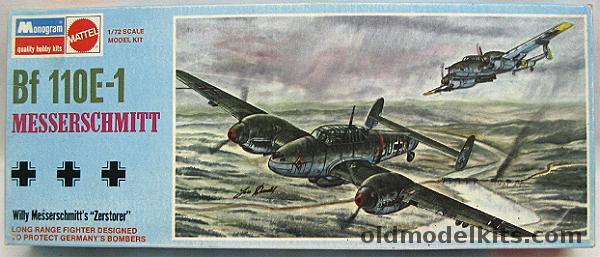 Monogram 1/72 Bf-110E-1 - Blue Box (Bf110E1), 6812-100 plastic model kit